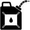 black petrol silhouette or flat hose illustration of fuel logo oil for petroleum with transportation icon and gas shape
