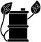 black petrol silhouette or flat hose illustration of fuel logo oil for petroleum with transportation icon and gas shape