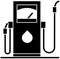 black petrol silhouette or flat hose illustration of fuel logo oil for petroleum with transportation icon and gas shape