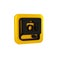 Black Photo album gallery icon isolated on transparent background. Yellow square button.