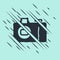 Black Photo camera icon isolated on green background. Foto camera icon. Glitch style. Vector