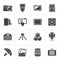 Black Photography equipment icons