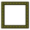Black photography frame with yellow squares isolated
