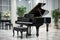 Black piano in living room, Generate with Ai