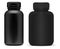 Black pill bottle mockup. Supplement jar mock up