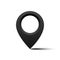 Black Pin Map. Realistic black pointer with shadow. Gps Point. Location icon