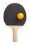 Black Ping Pong Paddle and Yellow Ball