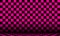 Black and pink checkered abstract cosmic background with perspective view.