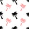 Black and pink palm tree seamless pattern background illustration