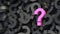 Black and pink question marks