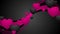 Black and pink wavy video animation with hearts