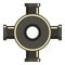 Black pipe fitting icon, flat style