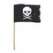 Black pirate flag with skull symbol