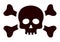 Black pirate skull and crossbones Medicaments Poison vector icon flat isolated