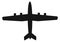 Black plane silhouette. Flight symbol. Airport icon