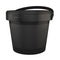 Black plastic buckets for products. 3d.