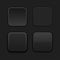 Black plastic buttons. 3d square signs - normal, active, pushed