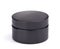 Black plastic cosmetic jar