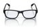 Black plastic frame eye glasses