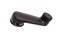 Black plastic manual door window regulator. Car window lifter handle. Car parts