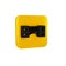 Black Playground kids bridge icon isolated on transparent background. Yellow square button.