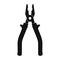 Black pliers flat icon