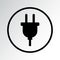 Black plug icon. Vector illustration