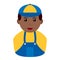 Black Plumber Avatar Flat Icon on White