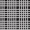 Black plus sign on white grid line pattern white star black back