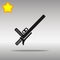 Black police baton or nightstick Icon button logo symbol concept high quality