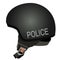 Black police helmet