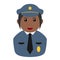 Black Policewoman Avatar Flat Icon