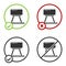 Black Pommel horse icon isolated on white background. Sports equipment for jumping and gymnastics. Circle button. Vector