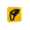 Black Portable vacuum cleaner icon isolated on transparent background. Yellow square button.