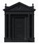 Black portico. Architectural elements of the classic building facade. 3D rendering