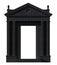 Black portico. Architectural elements of the classic building facade. 3D rendering