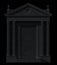 Black portico. Architectural elements of the classic building facade with a niche. 3D rendering