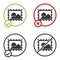 Black Postal stamp icon isolated on white background. Circle button. Vector Illustration