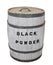 Black powder keg isolated.