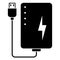 Black powerbank icon. Portable device for recharge.