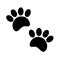 Black print paws animal cartoon.