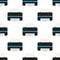 Black Printer Flat Icon Seamless Pattern