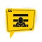 Black Prisoner icon isolated on white background. Yellow speech bubble symbol. Vector