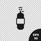 Black Propane gas tank icon isolated on transparent background. Flammable gas tank icon. Vector