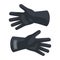 Black protect gloves icon, flat style