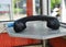 Black public telephone