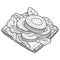 Black pudding british or england food cuisine isolated doodle hand drawn sketch with outline style