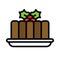 Black pudding icon, Christmas food and drink vector