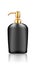 Black pump bottle mockup with gold cap: disinfectant, sanitizer, lotion