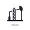 black pumpjack isolated vector icon. simple element illustration from industry concept vector icons. pumpjack editable logo symbol